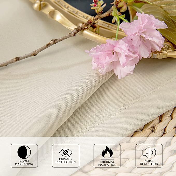 MYSKY HOME Beige Blackout Curtains - Image 5