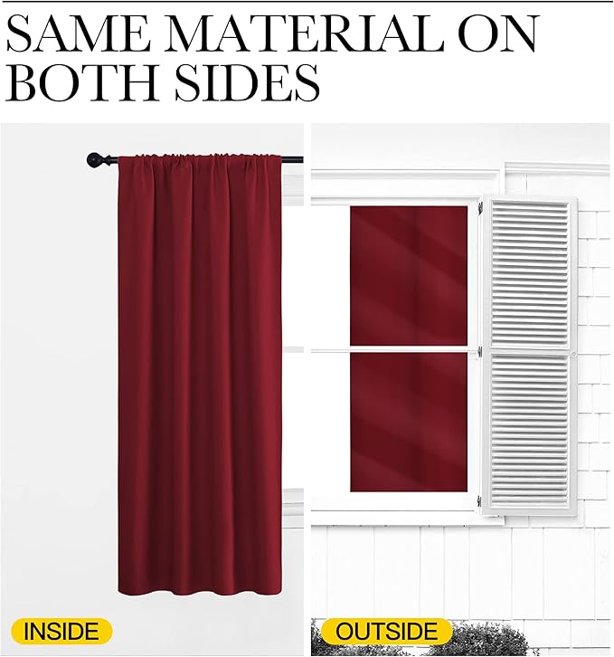 NICETOWN 40 inch Curtains for Small Windows, Thermal Insulated Privacy Short - Image 5