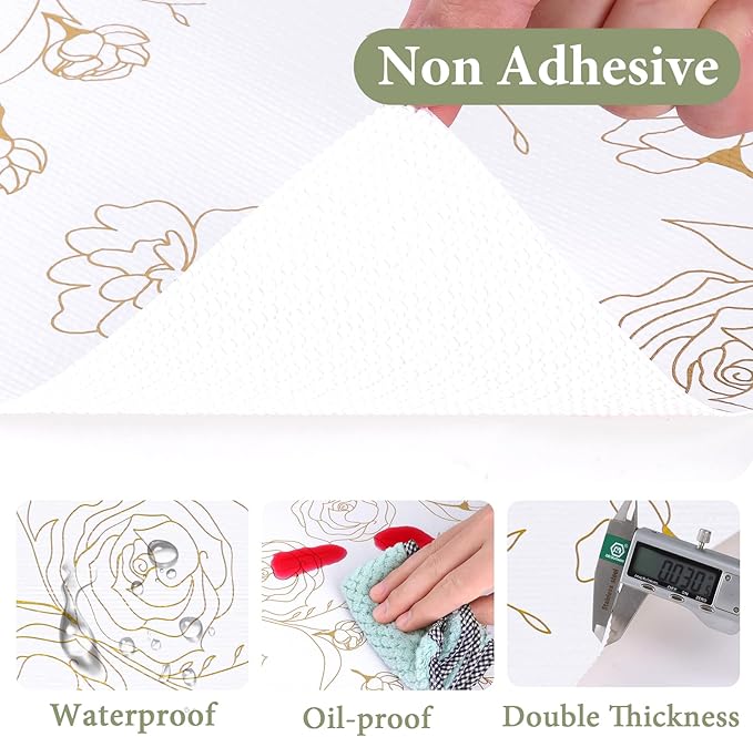 Shelf Liners for Kitchen Cabinets 12in x 39.37FT Non Adhesive Drawer Liner Gold - Image 5