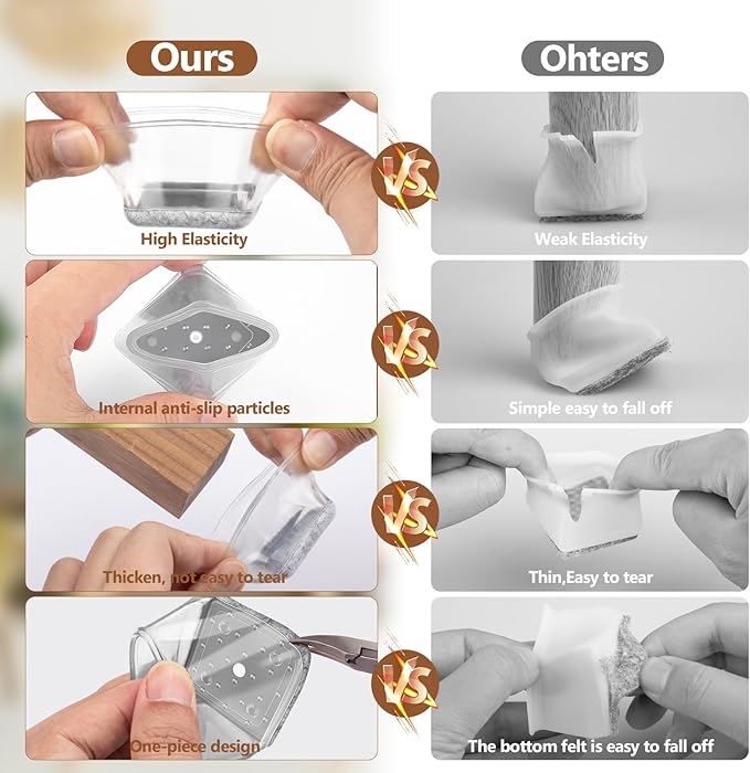 16Pcs Square Chair Leg Floor Protectors - Image 8