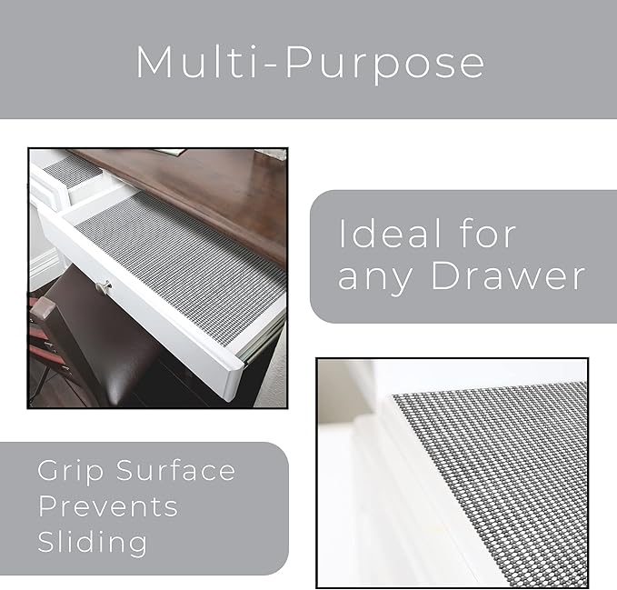 Smart Design Classic Grip Shelf Liner – 12in x 20ft – Non-Adhesive Drawer Liner - Image 5