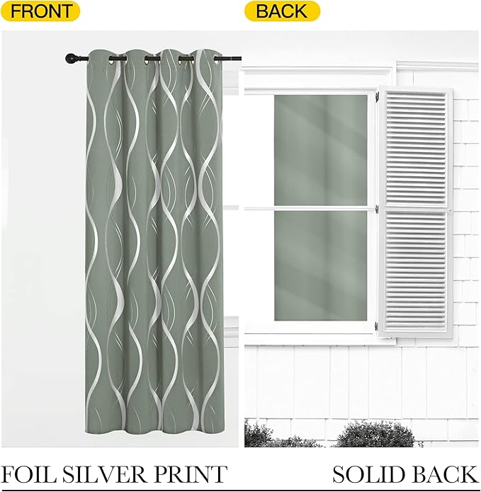 NICETOWN Greyish Green Curtain Panels - Image 6