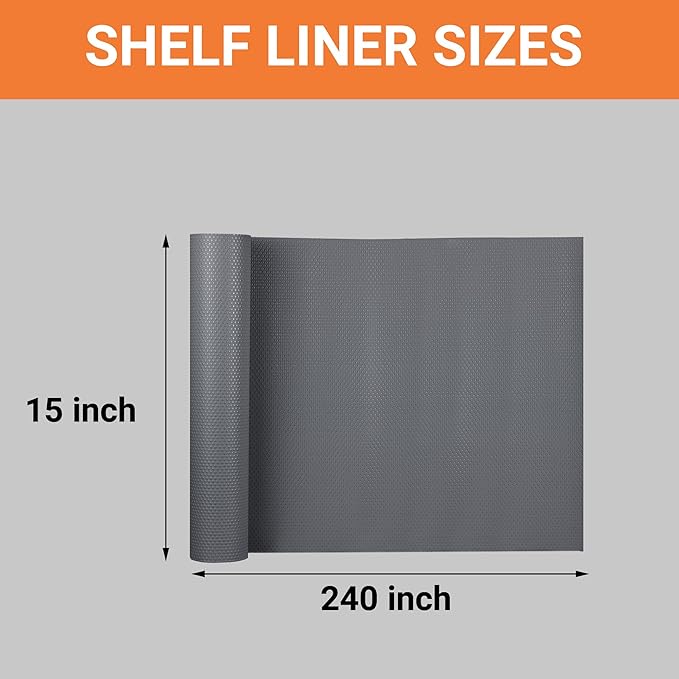 FLPMIX 15-Inch Kitchen Shelf Liners: Waterproof Cabinet Drawer Mats 15 x 240 - Image 9