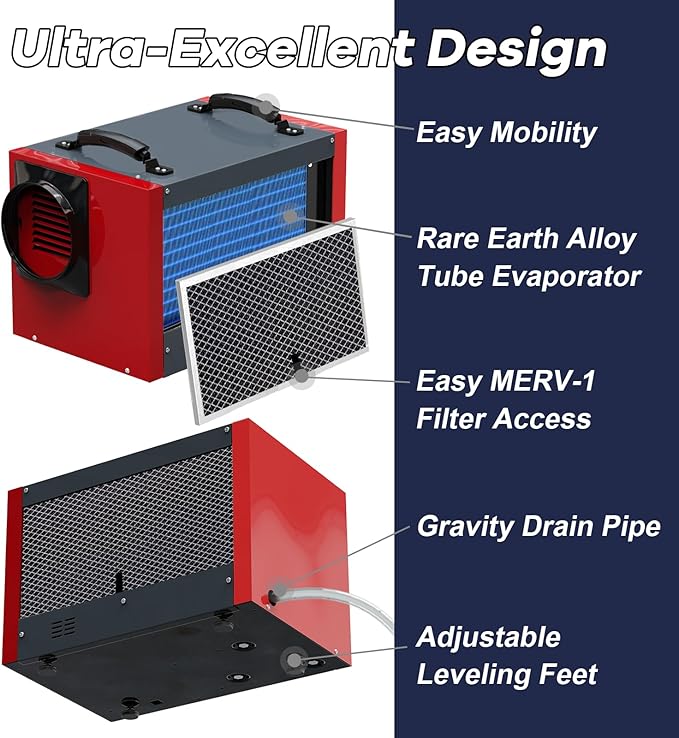 Abestorm Crawl Space Dehumidifier 120Pint Commercial Basement, Industrial Under - Image 7