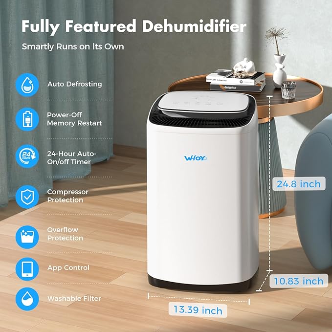 Dehumidifier for Basement 6, 000 Sq Ft, 120 Pints Max. Smart Compressor - Image 3