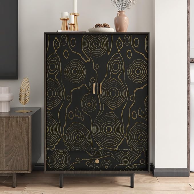 WESTICK 24" x 120" Large Black/Gold Wood Contact Paper - Image 5