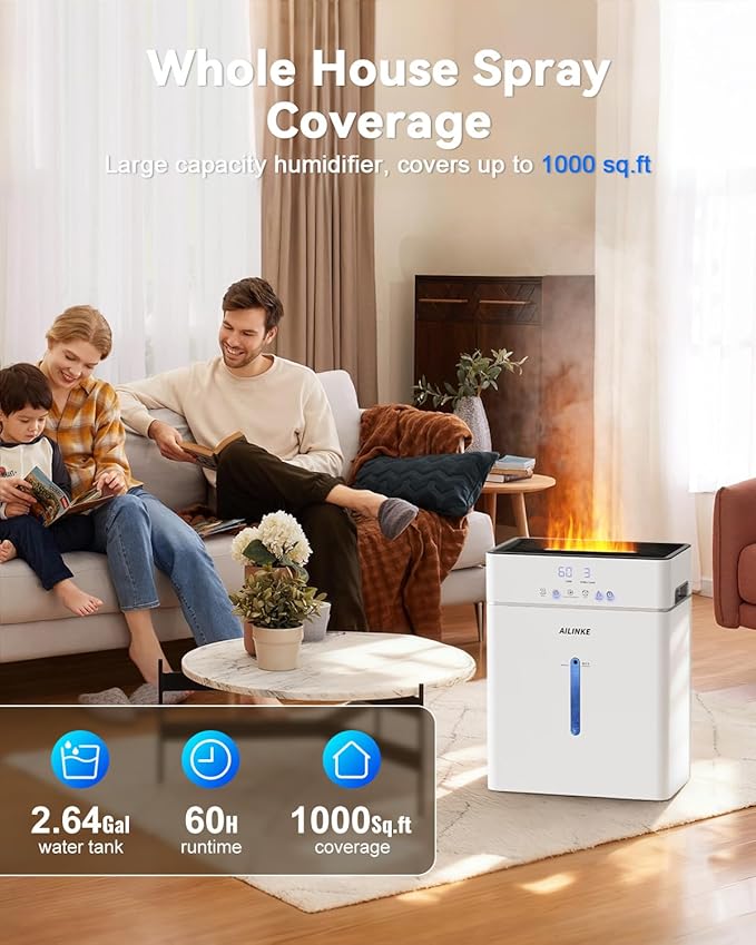 Humidifiers for Bedroom Large Room 10L/2.64Gal, Warm and Cool Mist Humidifier - Image 2