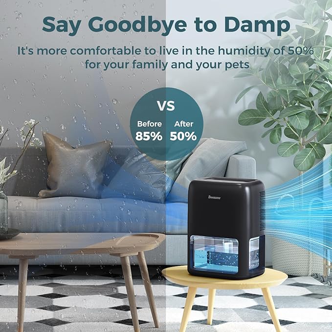 60 OZ Dehumidifiers for Home, Dual-Semiconductor Quiet Dehumidifier - Image 3