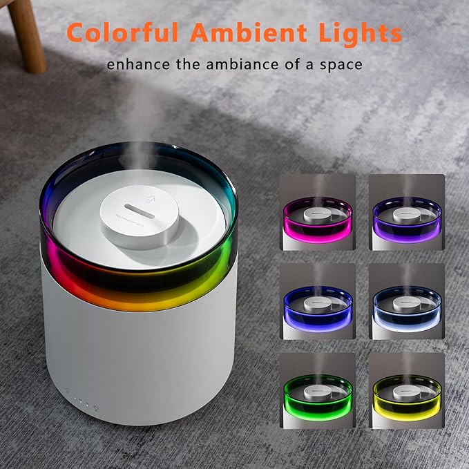 Humidifiers for Bedroom Home, 3L Top Fill Cool Mist Humidifier for Baby Nursery - Image 7