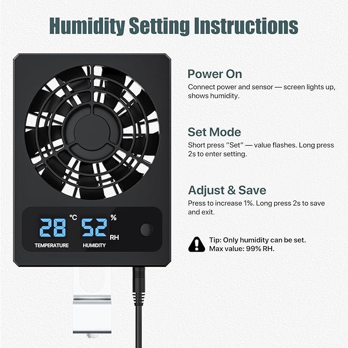 Reptile Humidity Control Fan for Terrariums, Quiet Airflow System for Tanks and - Image 3