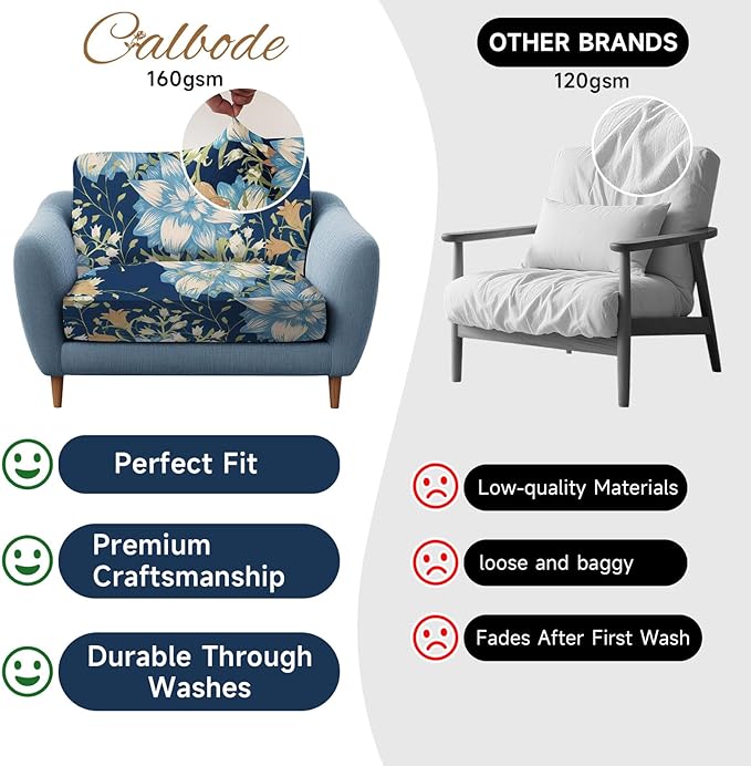 8Pcs Stretch Patio Cushion Cover, Printed Couch & Sofa Slipcovers - Image 4