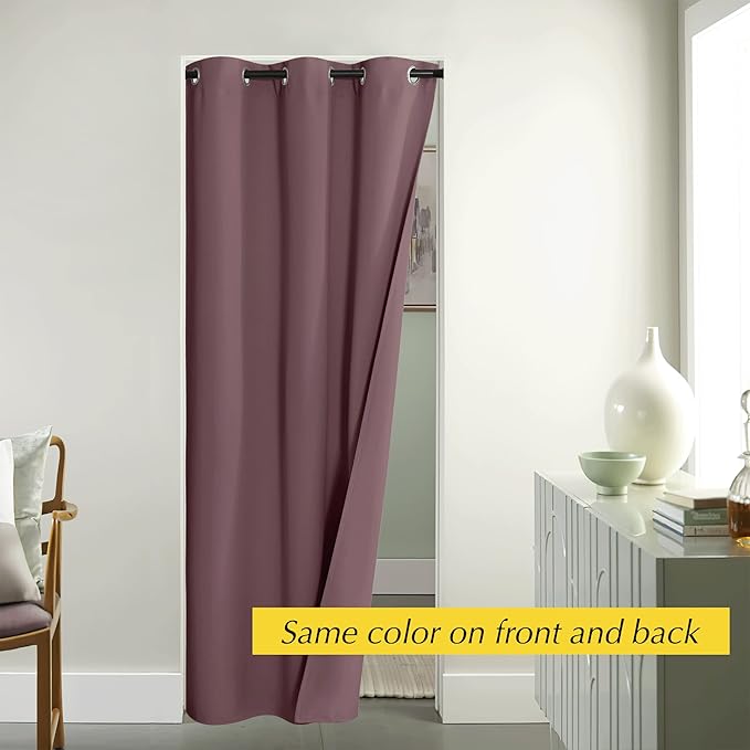 NICETOWN Heat Blocking Blackout Thermal Insulated Door Curtain, Privacy Room - Image 7