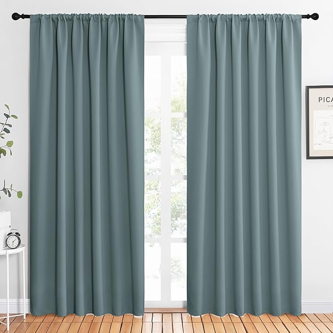 NICETOWN 2 Panels Blackout Curtains, Rod Pocket Thermal Insulated Drapes 84 by NICETOWN