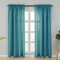 L.Z.E Non-See-Through Privacy Curtains 84 Inches Long 2 Panels Set, Teal Light by LZE