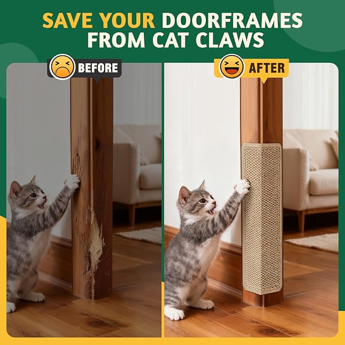 Door Protector from Cat Scratching 19.6" x 7.8" Cat Wall Corner Scratcher - Image 3