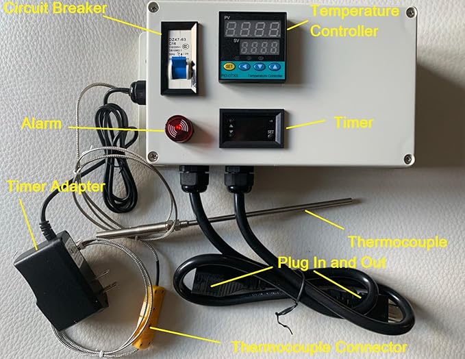 Plug & Play PID Temperature Controller + Timer Control Panel Box - Image 2