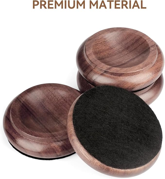 4 Pcs Solid Wood Upright Piano Caster Cups, Furniture Caster Cups, HilerPunk - Image 3
