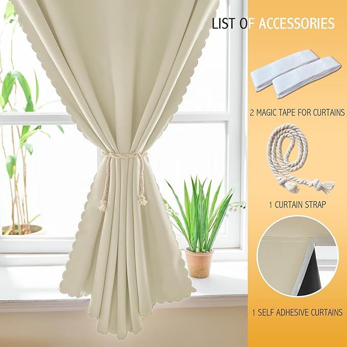 Adhesive Curtain 100% Blackout No-Drill Easy Install - Image 7