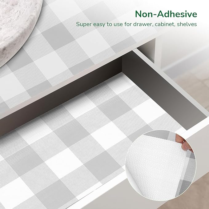 Shelf Liner for Kitchen Cabinets Non-Adhesive Drawer Liners Non-Slip Strong - Image 7
