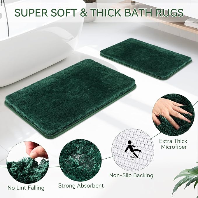 Green Bathroom Set, Dark Green Bathroom Accessories Set - Image 4