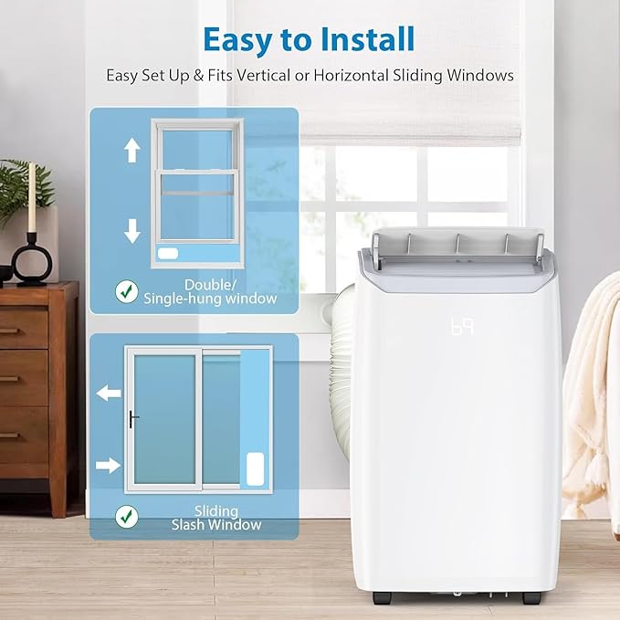 14000Btu Portable Air Conditioner Cools up to 750 Sq.Ft, 3-in-1 Quiet Portable - Image 6