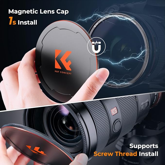 K&F CONCEPT 77mm Magnetic MC UV Lens Protection Filter + Lens Filter Cap | 1s - Image 6