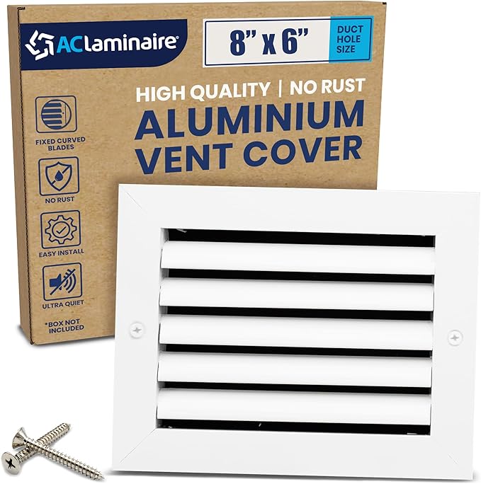 8x6 Inch Air Return Vent Cover Decorative – Premium Aluminum AC Vent Cover by LAMINAIRE