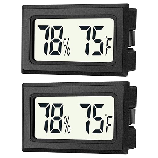 2 Pack Mini Digital Hygrometer Thermometer Gauge, Indoor Outdoor Temperature by JEDEW