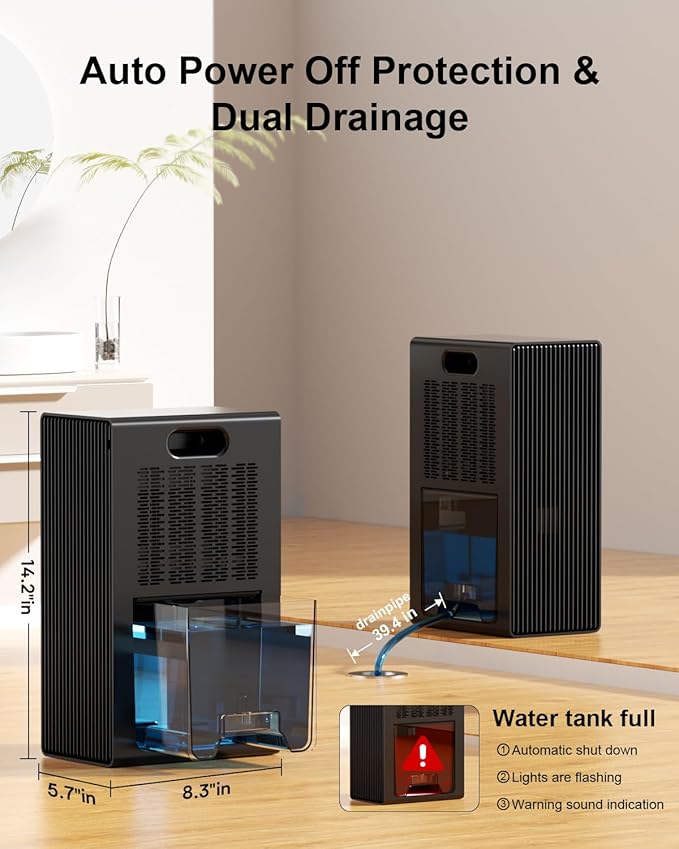 Dehumidifier for Home, 95 OZ Water Tank, Dehumidifiers for Bathroom Bedroom - Image 4