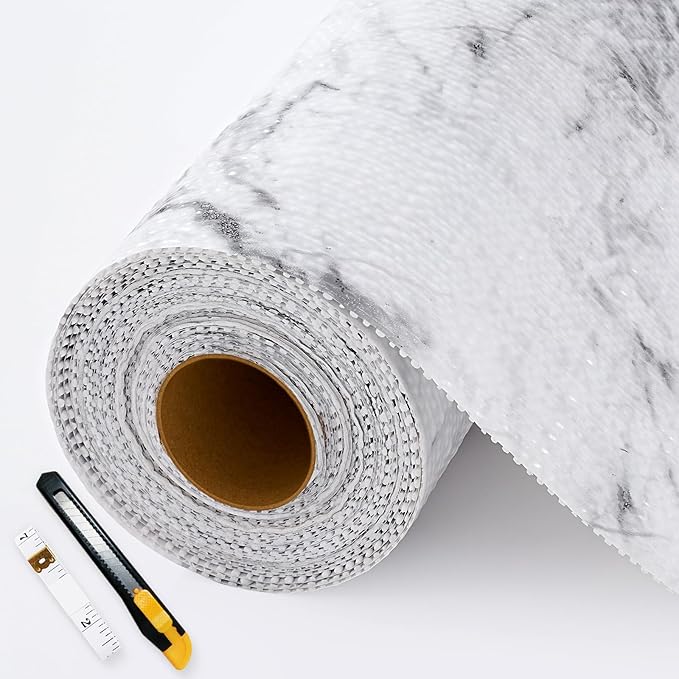 Shelf Liners for Kitchen Cabinets Non-Adhesive, Non-Slip Thickened Shelf Paper by Fzzcvo
