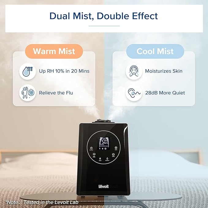 LEVOIT LV600HH 6L Warm and Cool Mist Ultrasonic Humidifier, Rapid Humidification - Image 3