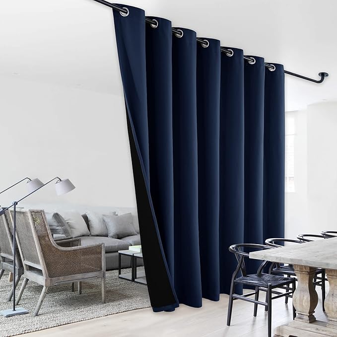NICETOWN Warm Curtains for Winter, 100% Blackout Patio Sliding Door Wide Lined by NICETOWN