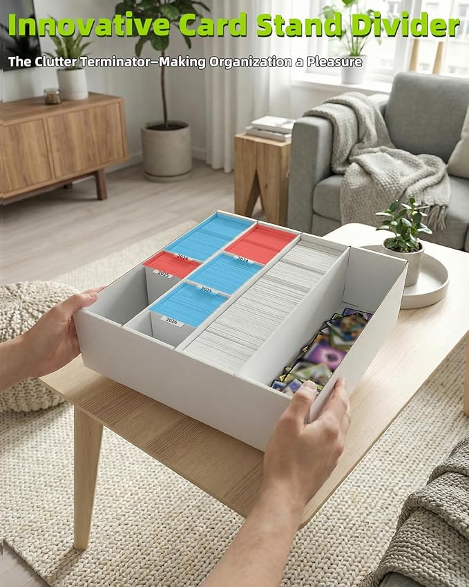 Trading Card Storage Box with 4 Cards Stoppers, Standard Card, Bulk Collectible - Image 2
