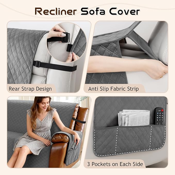 Arfntevss Waterproof Recliner Sectional Couch Covers - Image 4