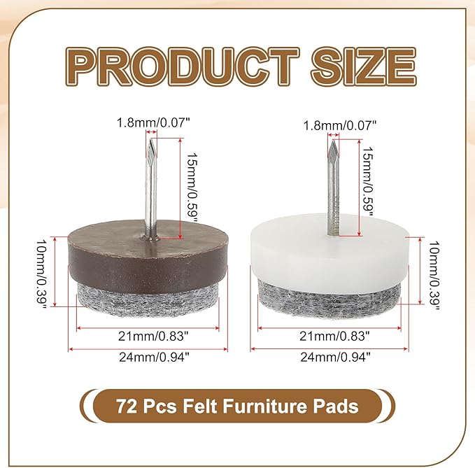 PATIKIL 24 mm Nail-on Felt Pads - Image 2