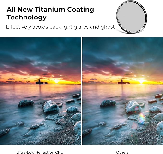 K&F CONCEPT 67mm Ultra-Low Reflectivity Circular Polarizers Filter 28 - Image 3