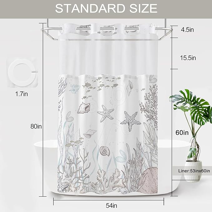 Stall No Hook Shower Curtain - Image 6