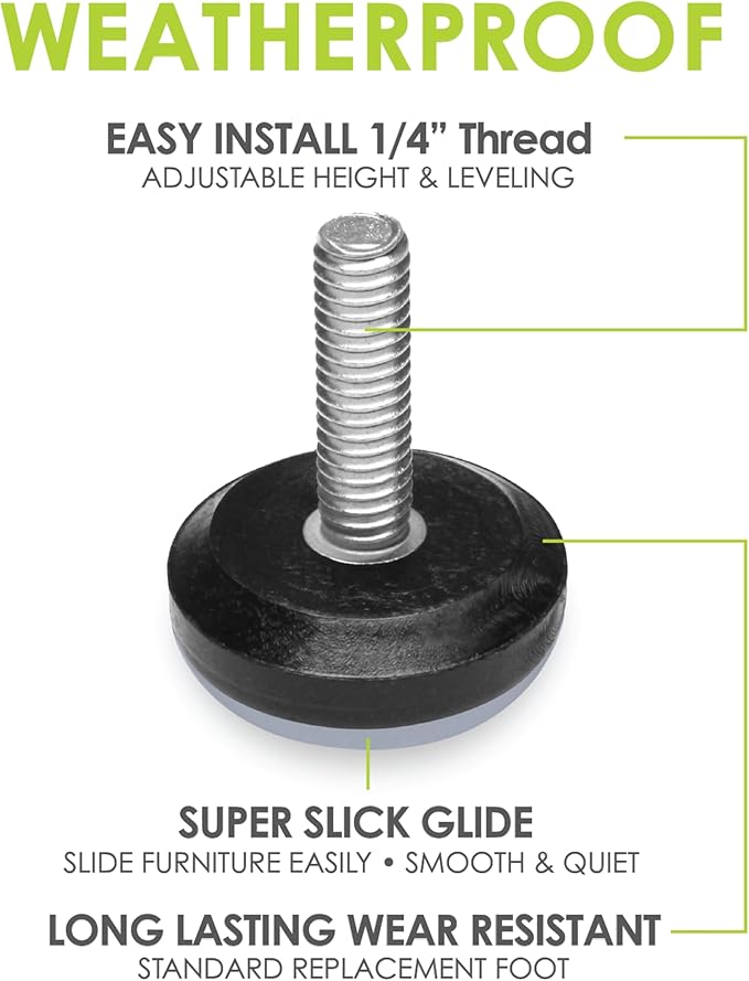 Slipstick Gorilla Outdoor Adjustable Furniture Levelers Weatherproof Screw in - Image 2