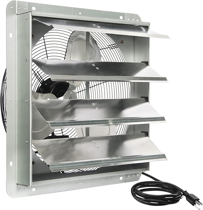 KEN BROWN 18 Inch Shutter Exhaust Fan, Gable Vent Fan, Wall Mount Ventilation by KENBROWN