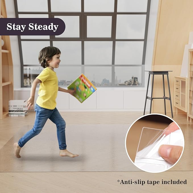 5'×8' Frosted Clear Floor Mat for Under Dining Room Table, No Scratch Durable - Image 5