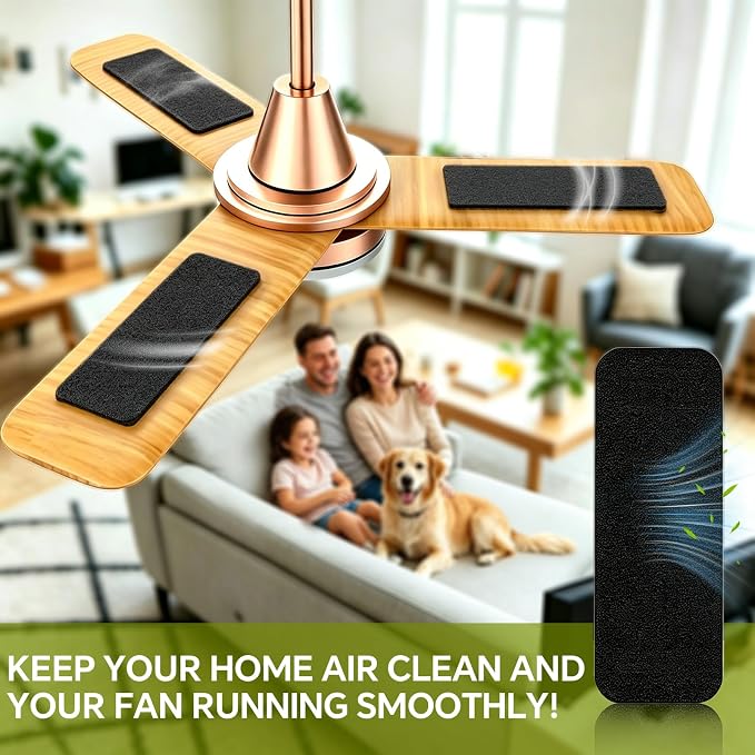 20 Pack Ceiling Fan Filters for Blades, 9.9" X 3.5" Activated Coconut Carbon - Image 7