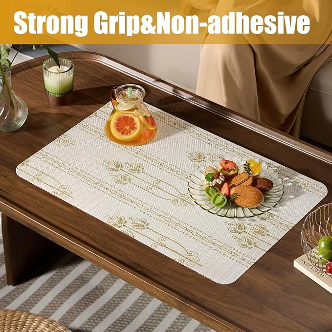 Drawer and Shelf Liner for Kitchen Cabinets Non-Adhesive Drawer Liners Floral - Image 2