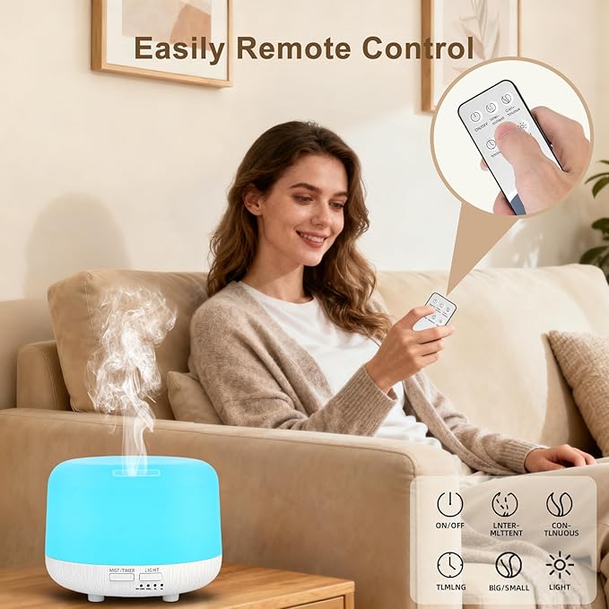Aromatherapy Diffuser, 300ML Remote Control Essential Oil Diffusers, Ultrasonic - Image 3