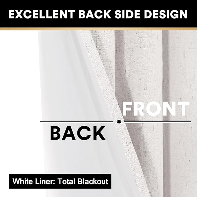 PrinceDeco 100% Blackout Curtains 120 Inches Long - Image 5