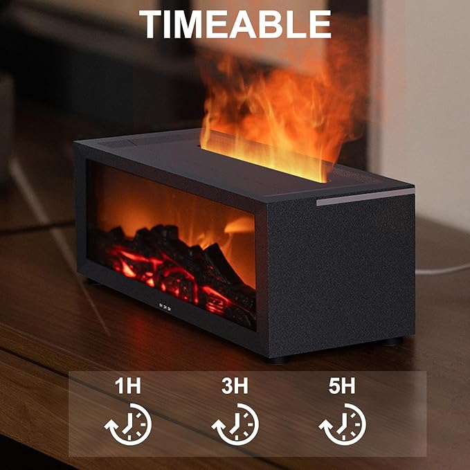 Fireplace Aroma Essential Oil Diffuser, 150ml Ultrasonic Humidifier, Scent - Image 7