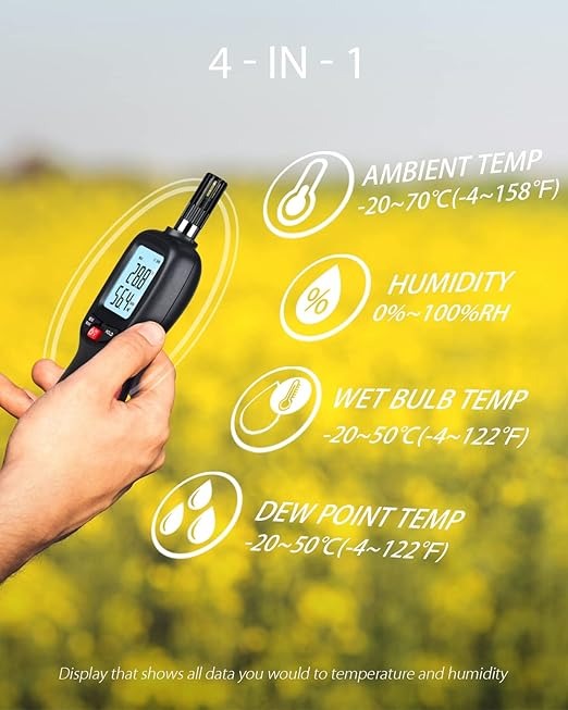 Wintact Digital Temperature and Humidity Meter, Thermometer Hygrometer Monitor - Image 2