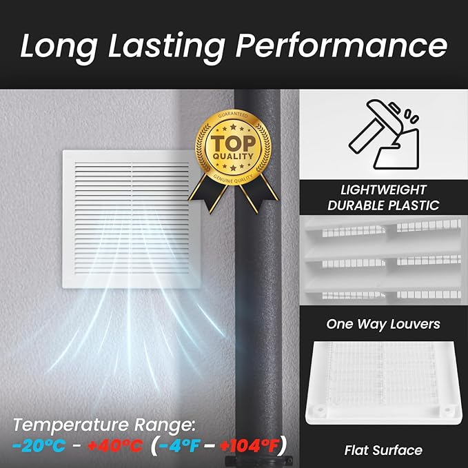 Repa Market 12 x 12 Inch White Square Air Vent Cover - Image 5
