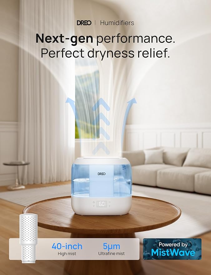 Dreo Smart Humidifiers for Bedroom-Filter Included, Top Fill 4L Humidifier - Image 4
