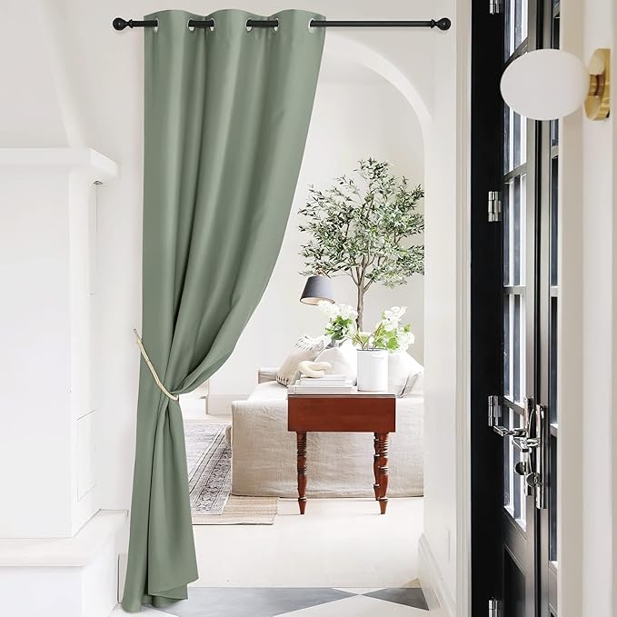 NICETOWN Door Curtains for Doorway Privacy, 95 Inch Length Blackout Thermal - Image 2