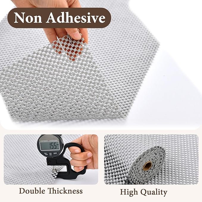 Drawer and Shelf Liner for Kitchen Cabinet: 17 in X 20 Ft Non Slip Waterproof - Image 2